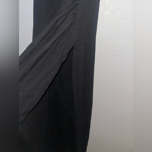 L*Space Bardot Dress Black Asymmetric Hem Sleeveless - Picture 8 of 10